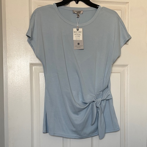 Cable & Gauge Tops - Cable & Gauge Soft Blue Short Sleeve Top